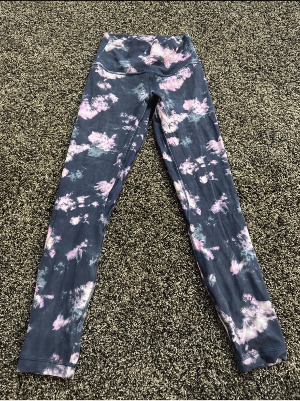 lululemon athletica Navy and Pink Tie-Dye Leggings